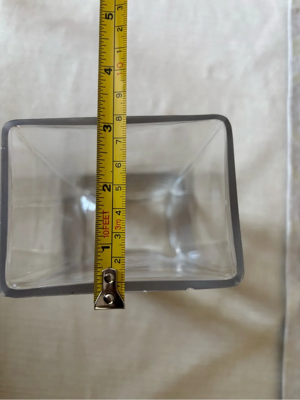Clear Glass Square Vase - Modern Home Accent